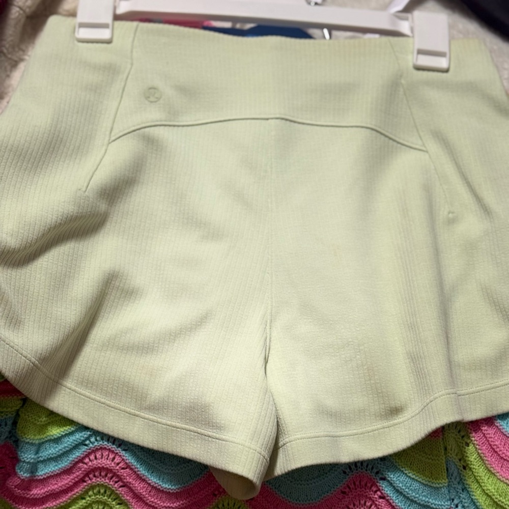 Lululemon Athletica High Waist Cream Shorts